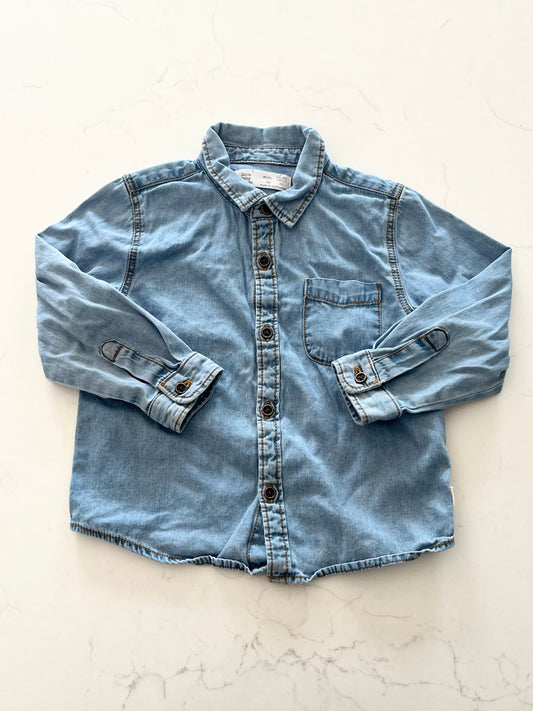 Zara-Chemise en jeans-18/24 mois